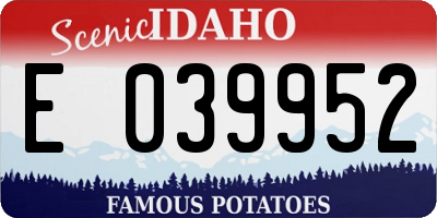 ID license plate E039952