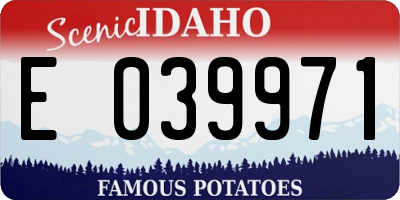 ID license plate E039971