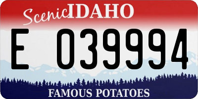 ID license plate E039994