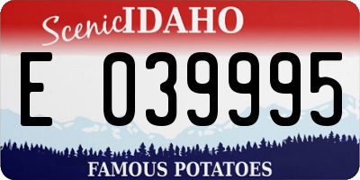 ID license plate E039995