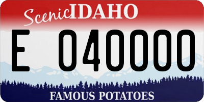 ID license plate E040000