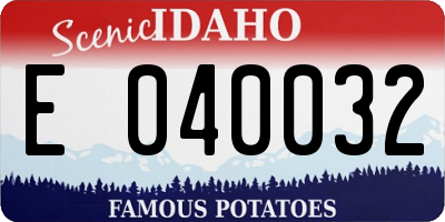 ID license plate E040032