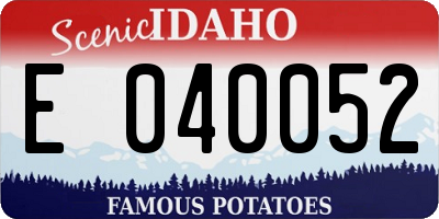 ID license plate E040052