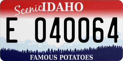 ID license plate E040064
