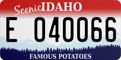 ID license plate E040066