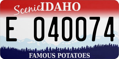 ID license plate E040074