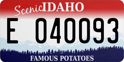ID license plate E040093