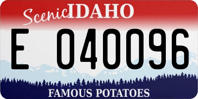 ID license plate E040096