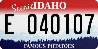 ID license plate E040107