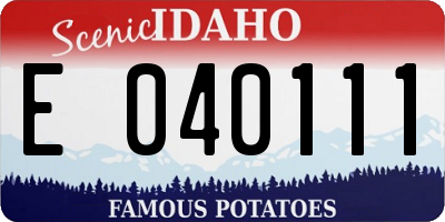 ID license plate E040111