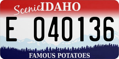 ID license plate E040136