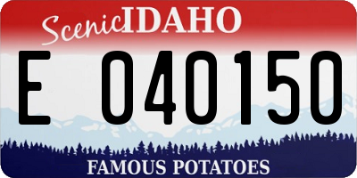 ID license plate E040150