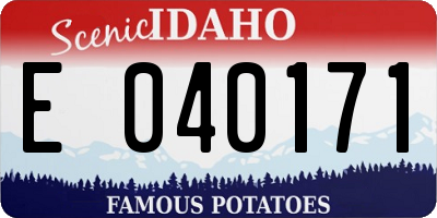 ID license plate E040171