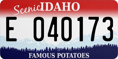 ID license plate E040173