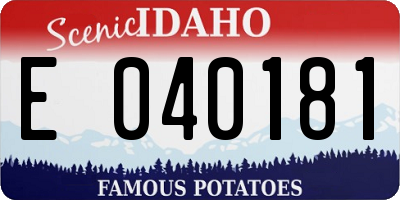 ID license plate E040181