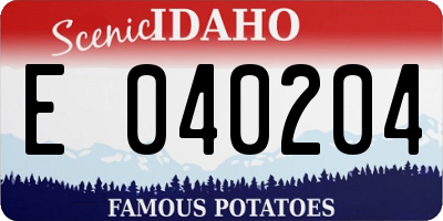 ID license plate E040204