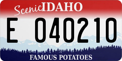 ID license plate E040210