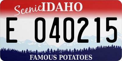 ID license plate E040215