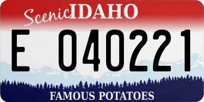 ID license plate E040221