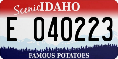 ID license plate E040223