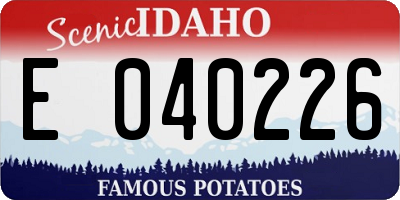 ID license plate E040226