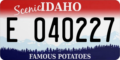 ID license plate E040227
