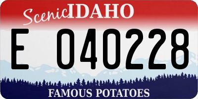 ID license plate E040228