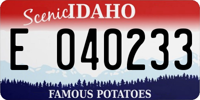ID license plate E040233