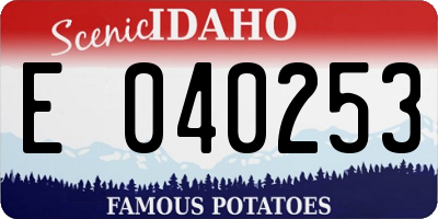 ID license plate E040253