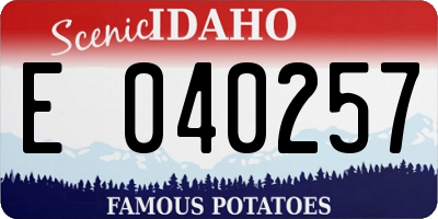 ID license plate E040257