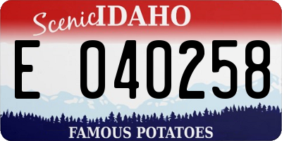 ID license plate E040258