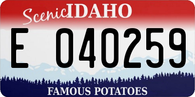 ID license plate E040259