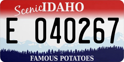 ID license plate E040267