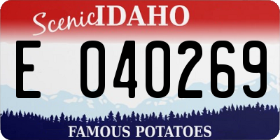 ID license plate E040269