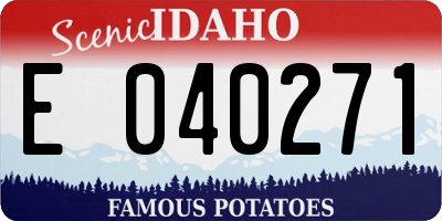 ID license plate E040271