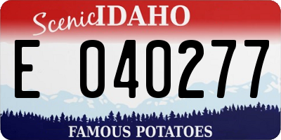 ID license plate E040277