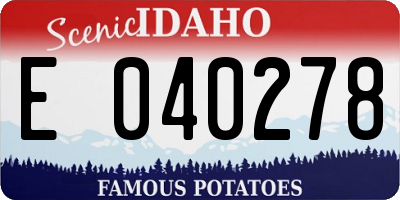 ID license plate E040278