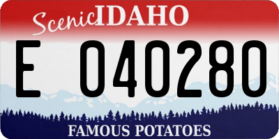 ID license plate E040280