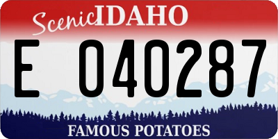 ID license plate E040287