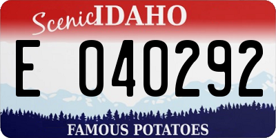 ID license plate E040292