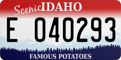 ID license plate E040293