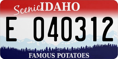 ID license plate E040312