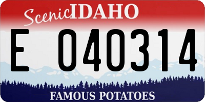 ID license plate E040314
