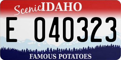 ID license plate E040323