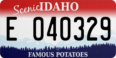 ID license plate E040329