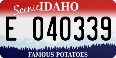 ID license plate E040339
