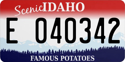 ID license plate E040342