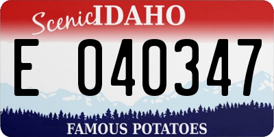 ID license plate E040347