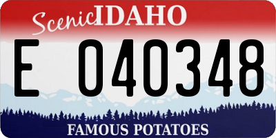 ID license plate E040348