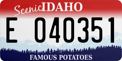 ID license plate E040351